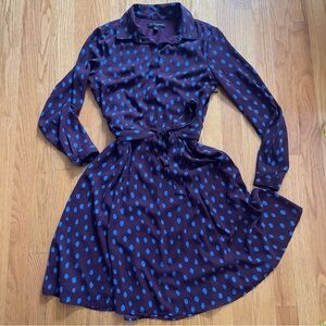 Banana Republic plum and Blue Polka Dot Dress
